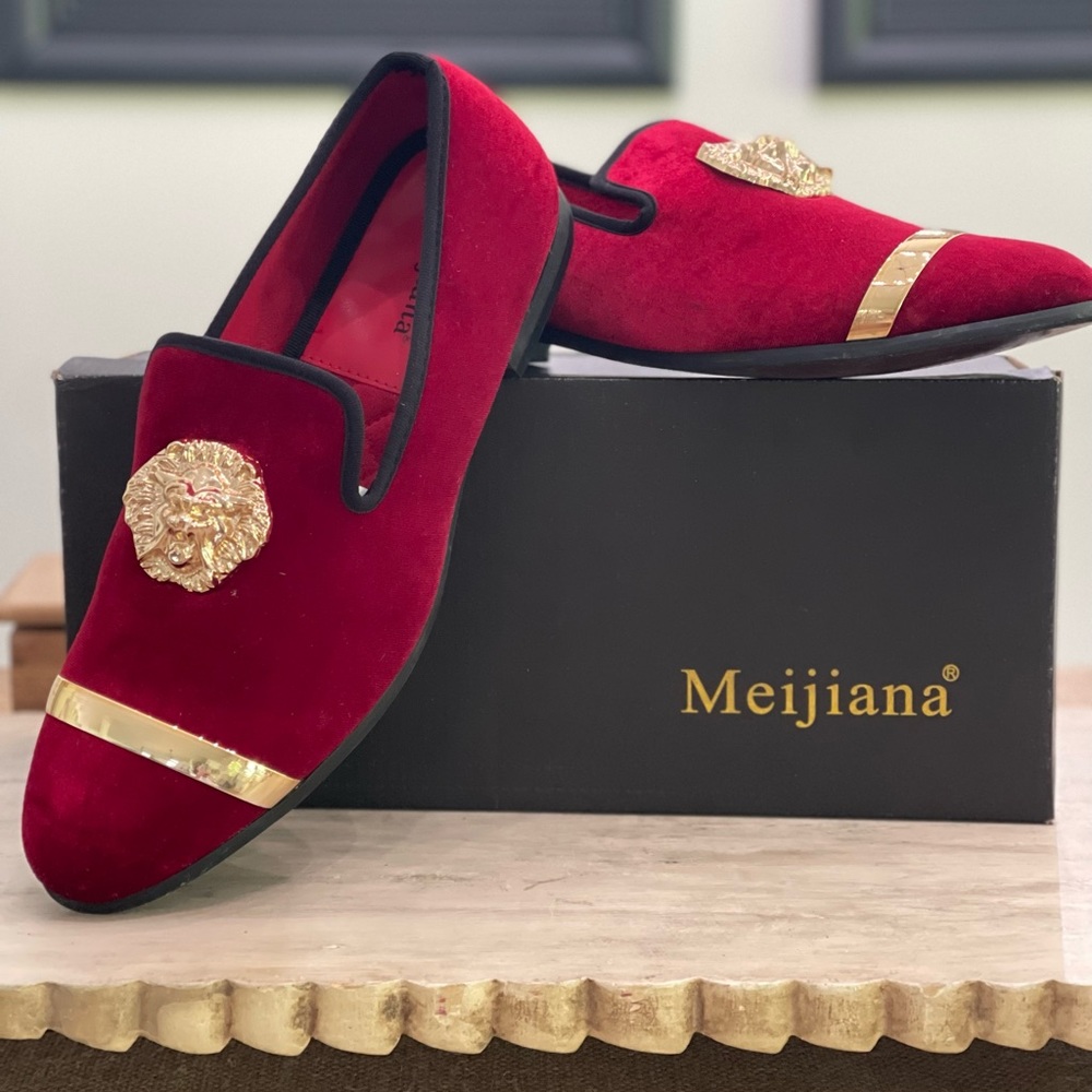 Red Velvet Loafers